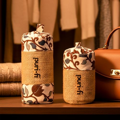 Image of Charcoal Air Purifier (Tropical Bloom) - Non-Electric, Reusable Odor & Moisture Absorber with Coconut Shell Charcoal for Home, Car, Closet & Office. (400gm & 250g), Combo of 2