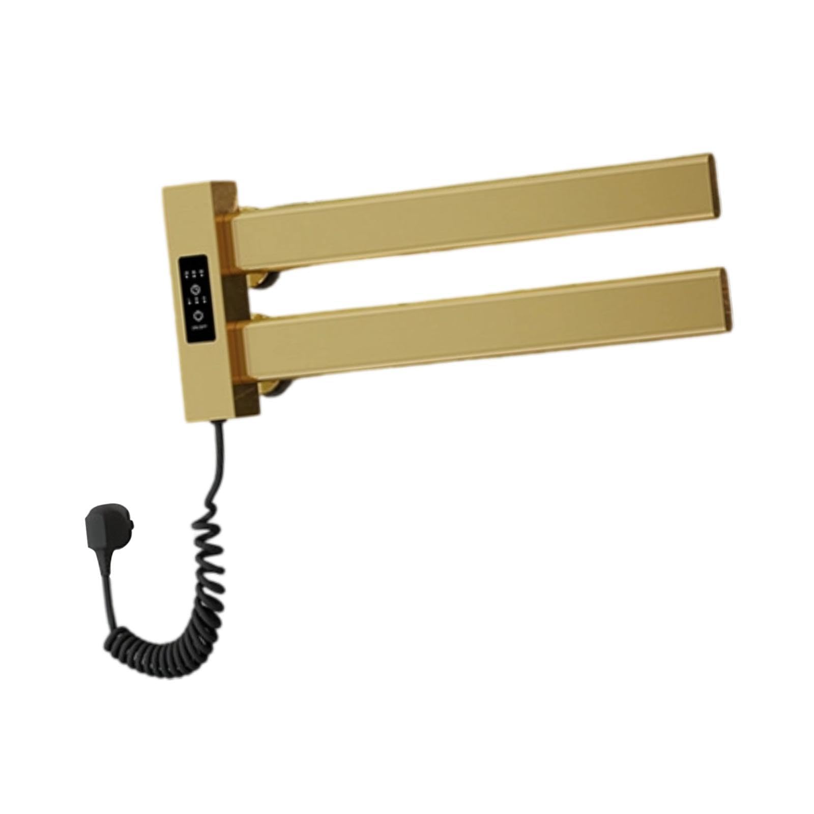 Qianly Scaldasalviette Elettrico, Design Moderno, Riscaldatore E Asciugatore Intelligenti, Struttura in Alluminio Impermeabile, Riscaldamento Costante, Oro