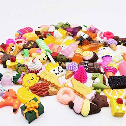 Joydody Incredible Art Pieces Mixed Lot Food Resin Flatback Cute Cabochons Decoden Pieces,20Pc Per Packet. (Food) #TOP3