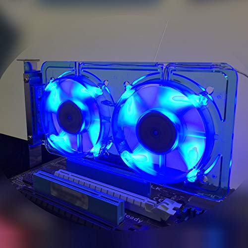 Image of Vantec SP-FC70-BL Spectrum System Fan Card with Dual Adjustable 70mm UV LED Fans (Blue)