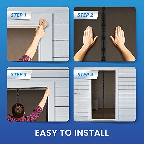 Easy To Install Magnetic Screen Door [Upgraded Version] - Heavy Duty Fiberglass Screen Door Mesh For Window, Patio And Sliding Doors - Door Screen Magnetic Closure Keeps Bugs Out By Flux Phenom #TOP4