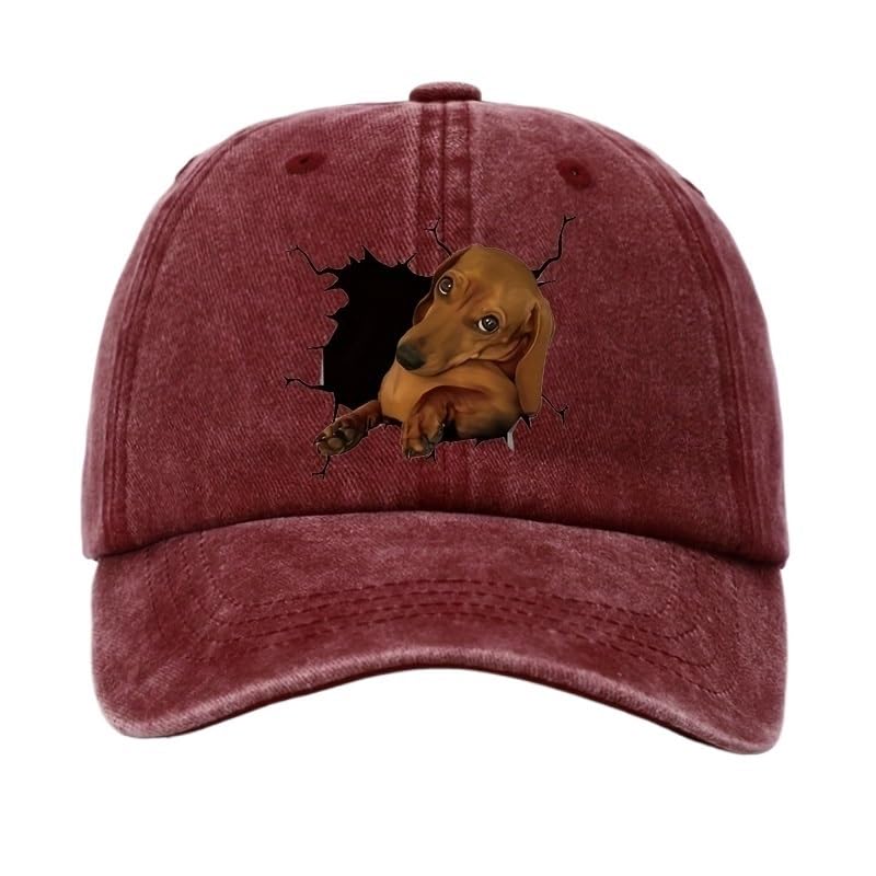 Casquette de baseball unisexe vintage réglable avec motif chiot