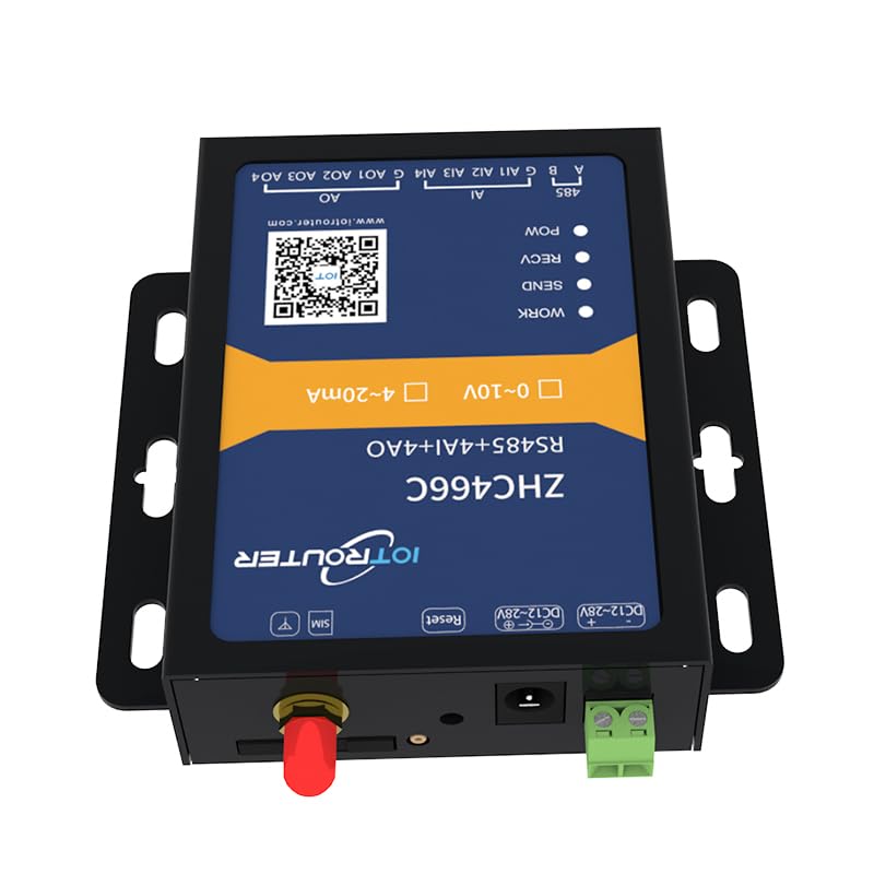 ZHC466C Serial RS485 auf Cellular 4G LTE Industrial Analog Wireless Transmission Gateway Unterstützt MQTT JSON Modbus RTU zu TCP mit 8 Ports 4-20mA Analog Interface