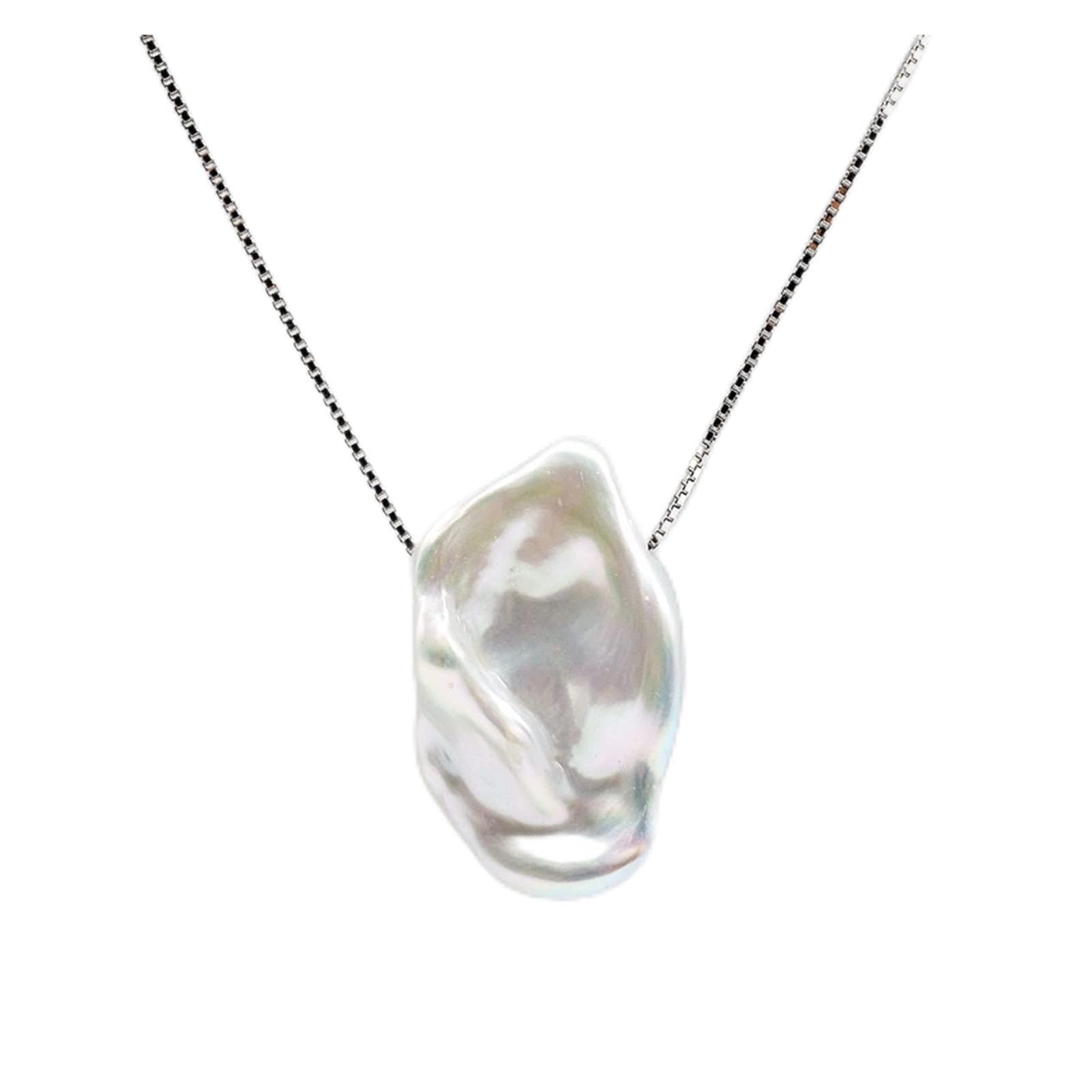 Collane da donna L'unica collana in stile barocco, perla seghettata, collana in argento sterling 925, collana di perle da donna accessori alla moda