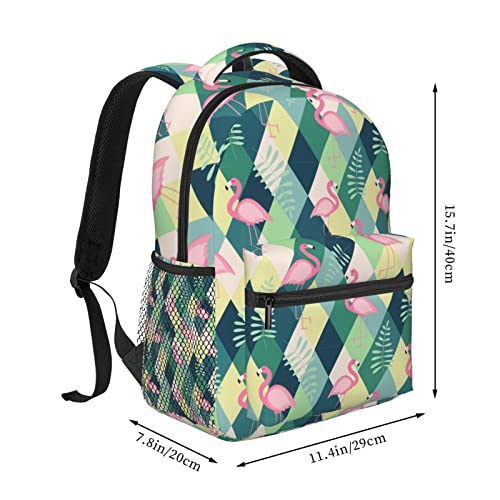 Sac à dos de voyage pour ordinateur portable femme léger avec motif flamant rose - 3