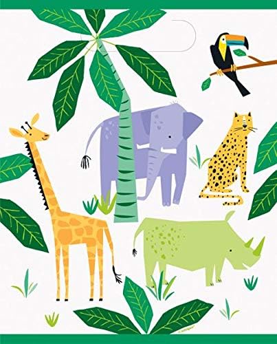 Unique Party 73933 Safari Animals Party Loot Bags | 8 Pcs, Multicolour