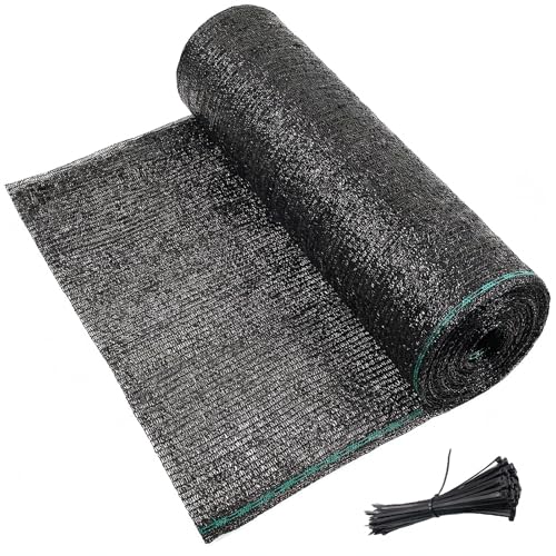 Artpuch 50% Black Garden Shade Cloth Roll for Plants, Sun Shade Cover Fabric Roll with UV Block Shades Netting Mesh Privacy Fence Screen for Greenhouse, Backyard, Patio, 5'10" x 100 FT