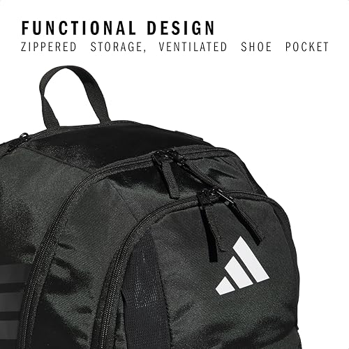 adidas Stadium Team Sports Backpack for Men and Women (36l) Durable Athletic Laptop Bag, Black/4.0, OSFA3