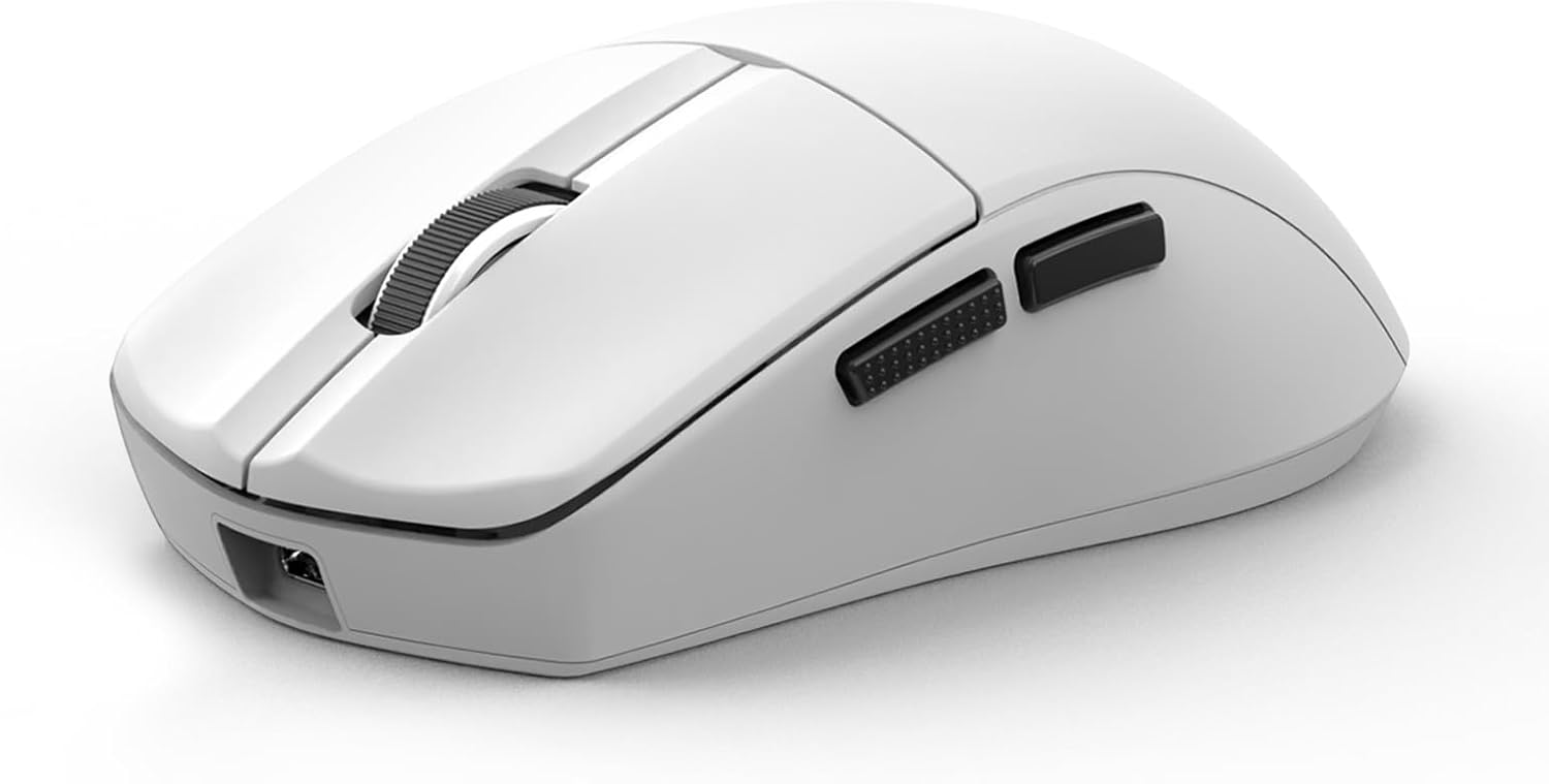 E-YOOSO Lightweight Gaming Mouse, Wireless Esports Mouse, 49G, 1K Polling, 26K DPI, PAW3395 Sensor, 5 Programmable Buttons, Tri-Modes Wired/2.4GHz/Bluetooth Gamer Mouse for Laptop, PC, Mac (White)