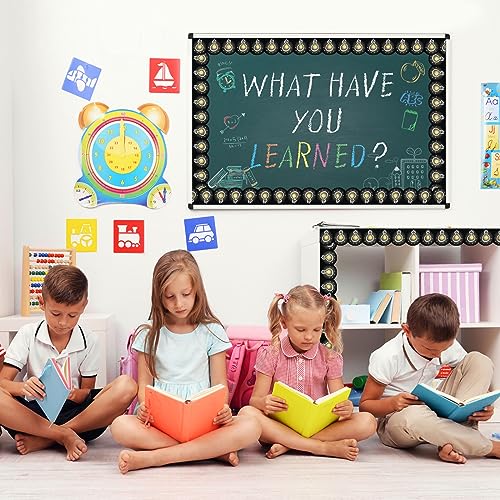 Chivao 60 Pcs Light Bulb Bulletin Board Borders Teaching Lightbulb Bulletin Board Trim Border Stickers Fun Chalkboard Decorations Teacher Student Use for Back to School Classroom Decor, 60 ft by Chivao - Image 4
