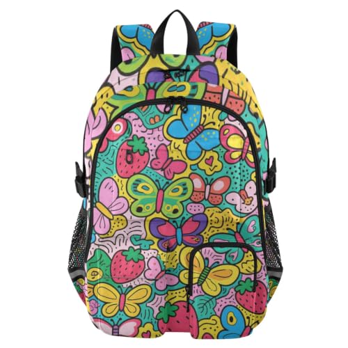 Mochilas para la escuela y viajes de fin de semana con estampado colorido para adolescentes