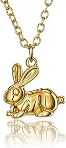 14K Gold Charm Necklace, Dainty 3D Animal Pendant Collection with Bear, Dancer, Bunny, Ballerina Shoe Charms for Dance Recital Gifts Friends Birthday, Anniversary