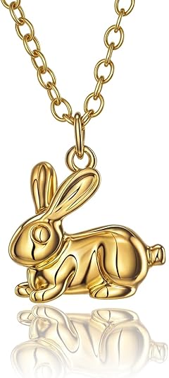 14K Gold Charm Necklace, Dainty 3D Animal Pendant Collection with Bear, Dancer, Bunny, Ballerina Shoe Charms for Dance Recital Gifts Friends Birthday, Anniversary