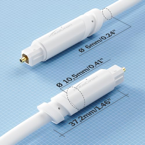 Cable TOSLINK óptico KabelDirekt de 15m blanco para audio digital S/PDIF 5