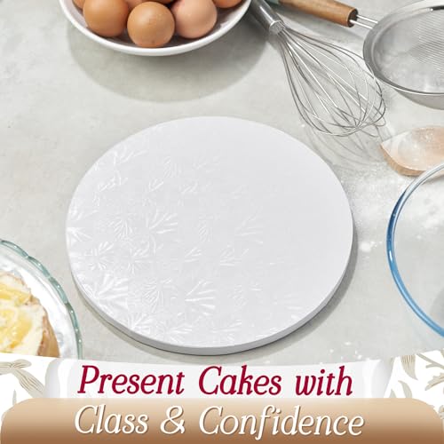 Image of Cakebon Cake Boards 10 inch White Round Cake Drums 1 /2 inch Thick Smooth Edge 1Pack