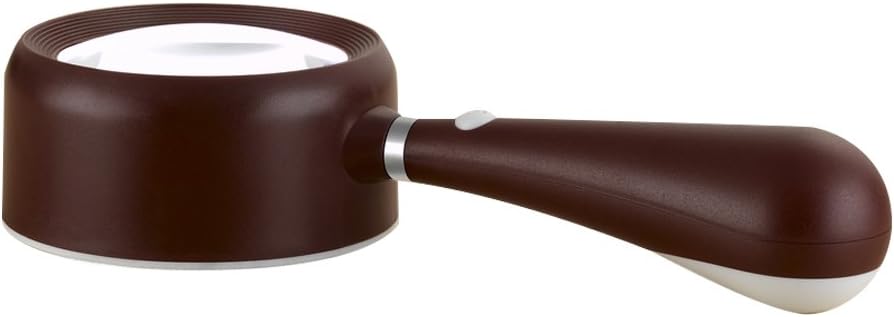 Magnifier G-111-060 60mm Microscope Handheld Magnifying Glass Led Lights Loupe Read Work Repaire Jewelry Diamond 18x7.7x3.9cm (RED)