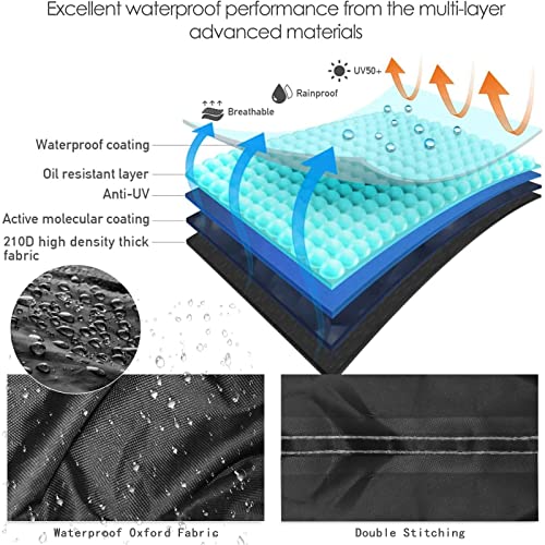 Tokept Black Motorcycle Cover, 210D Oxford Fabric All Weather Water Sun Protection, 104 Inch Vehicle Cover For Harley Davidson Honda Suzuki Kawasaki Yamaha (Xxl) #TOP3