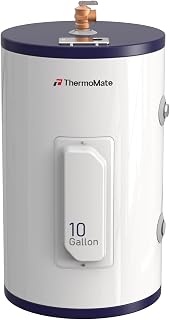 Thermomate ES1000 10-Gallon Point-of-Use Electric Water Heater, 120V 1500W Hardwired, Adjustable Thermostat 90-150°F, UL Listed Compact Tank