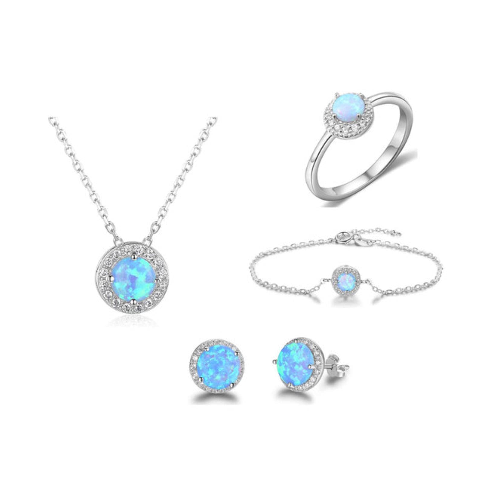 LOKILOKI Bracciale Argento 925 Con Opale Di Fuoco Bianco – Catena A Cuore Regolabile Donna - 3