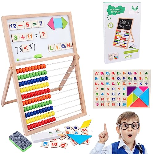 2 Stück Abakus Lernwerkzeug - 13 Stangen Mit Perlen, Braun Für Kinder