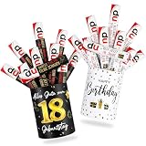 DOORIO 18. Geburtstag Schokolade Aufkleber 2pcs Box Sticker + 20pcs Aufkleber Banderolen Kreative DIY-Geschenk zum 18. Geburtstag für Jungen Mädchen Volljährig