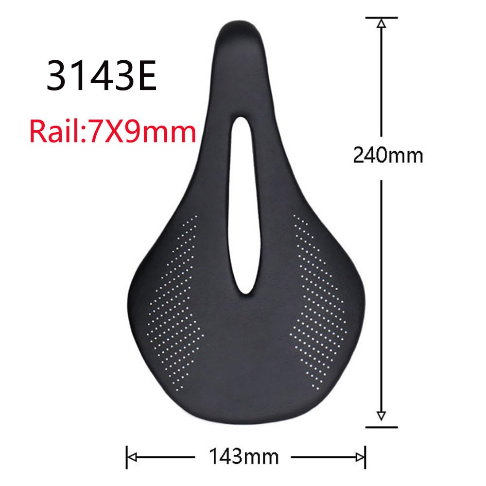 Sillín de Bicicleta de Cuero Acolchado Sillín de Fibra de Carbono de montaña Asiento de Bicicleta ergonómico 96g