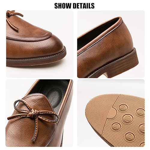 Men's Leather Slip-on Dress Penny Loafers Casual Non-Slip Business Formal Shoes Party Wedding Prom Leather Shoes2