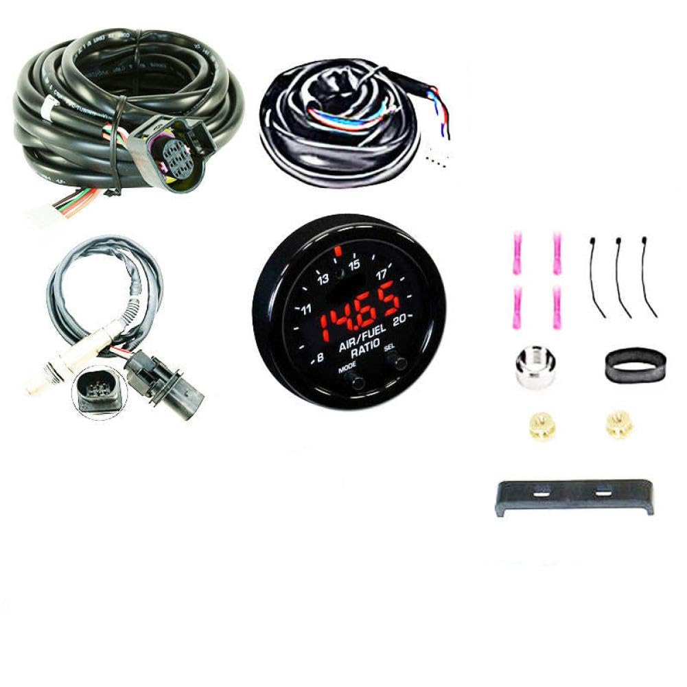 Air Fuel Ratio Gauge Kit 2 1/16 Inch with LSU4.9 0258017025 17025 Compatible with Wideband Gauge 30-4110 30-0300 X Series(30-0300 BK Decal)