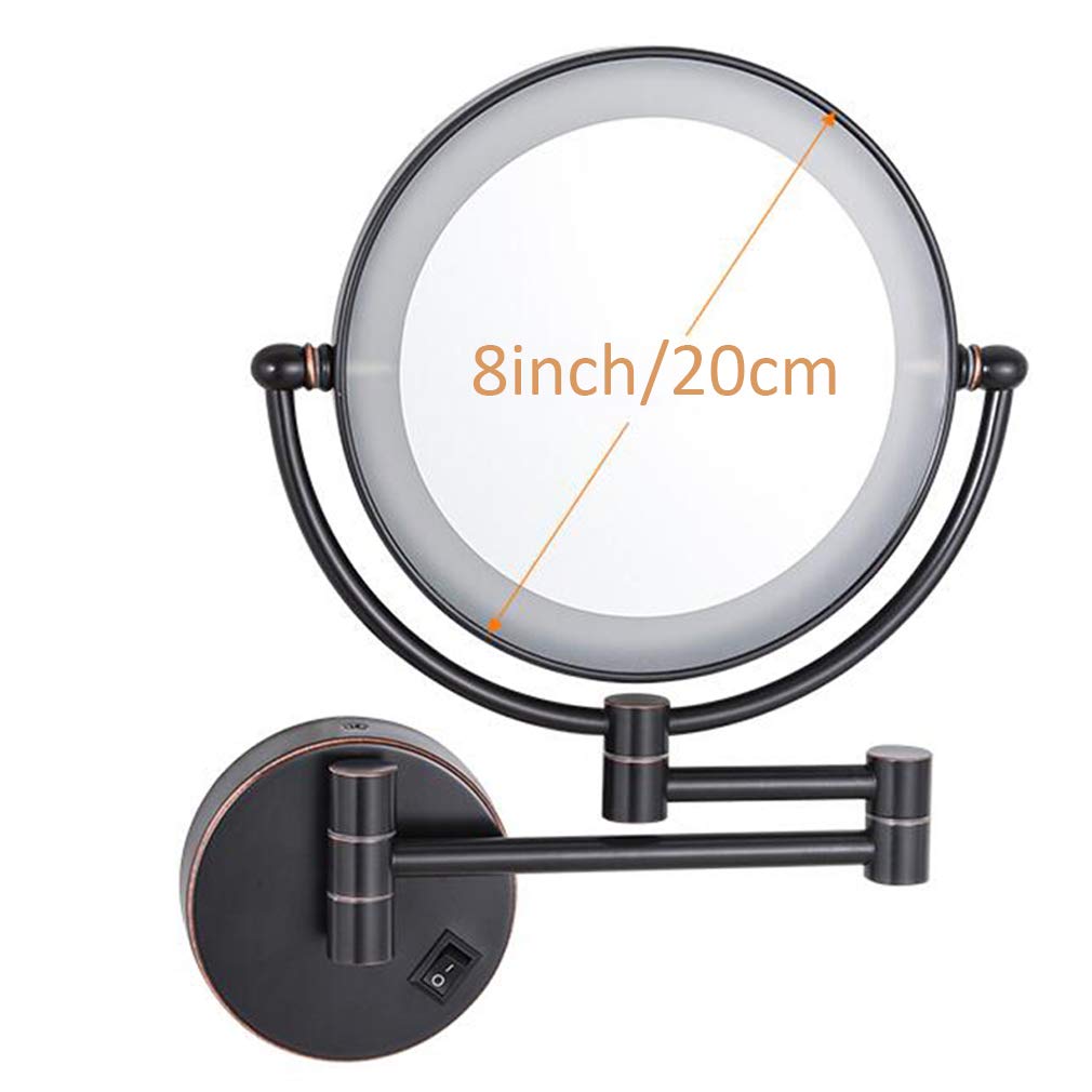 Miroir de salle de bain LED grossissement 3X extensible sur prise