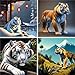 Produktbild 4 Stück 5D DIY Diamand Painting Erwachsene Tiger,Diamant Painting Bilder Berg Malen Nach Zahlen Diamond-Painting mit Diamond Painting Zubehör,für Zuhause Dekoration Geschenke (4er set,35x35cm) Ws-6762