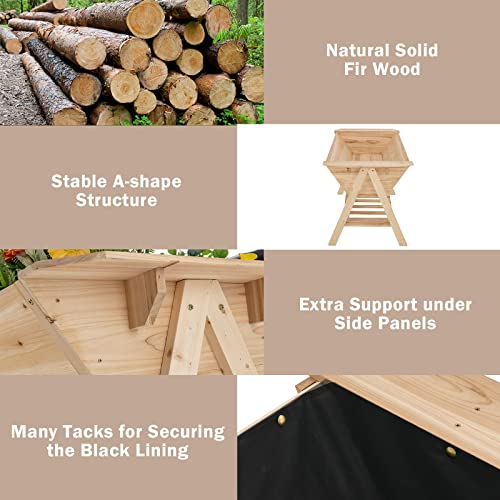 Giantex Raised Fir Wood Garden Planter with Storage Shelf #TOP24