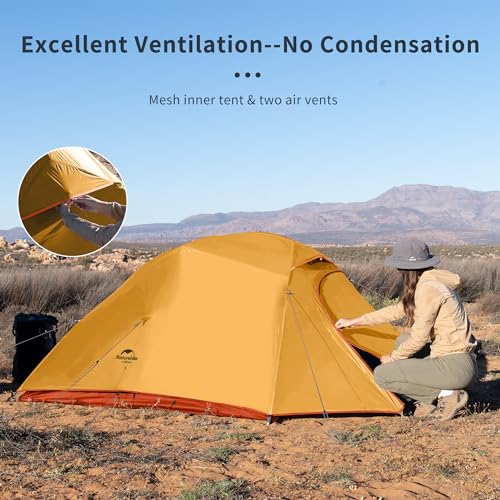 Naturehike Upgraded Cloud Up 3 Person Tent Lightweight Backpacking Tent for Camping Hiking,Waterproof Backpacking Tent with Footprint,Free Standing Dome Tent image 7