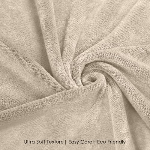 Image of HOUSSE Premium Microfiber Bath Towel - Extra Large 75x150cm Quick Dry Towels for Women Men & Kids | Super Soft Plush 550 GSM | Ultra Absorbent for Home Swimming Sports & Travel (Beige)