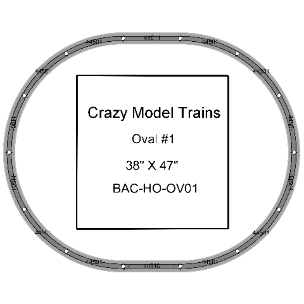 Crazy Model Trains HO Scale Oval #01 Basic Train Track Set - 38" X 47" Using Bachmann E-Z Track