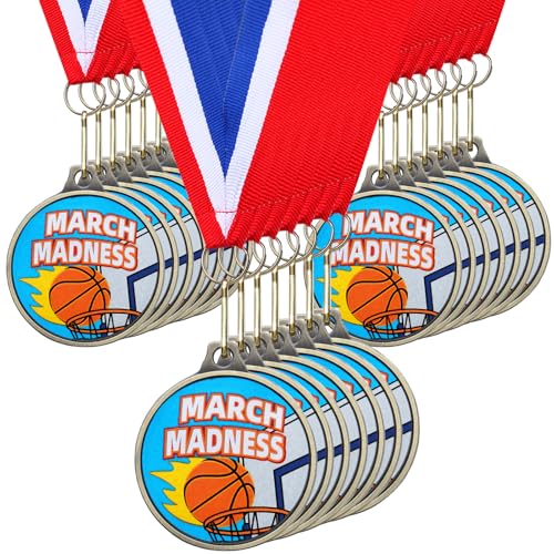 Kenning 30 Pcs Basketball Medals 2" with Ribbons Team Awards