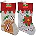 Christmas House Set of 6 Pack Felt Christmas Character Stockings with Pom-Pom Embellishments, 18 inch