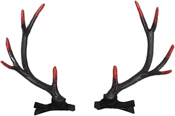 Handmade Deer horns DIY Cosplay Custume Animals Horn Hair Clips Women Girls Christmas Halloween head Decor 6.7"
