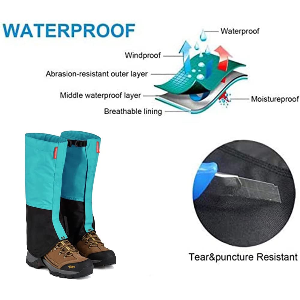 WolFum Schneefester Schuhüberzug für Outdoor-Bergsteigen, wasserdichter Anti-Sand-Überzug für Herren und Damen, Fußwandern und Skifahren, Anti-Schlangenbiss-Schuhüberzug, Orange