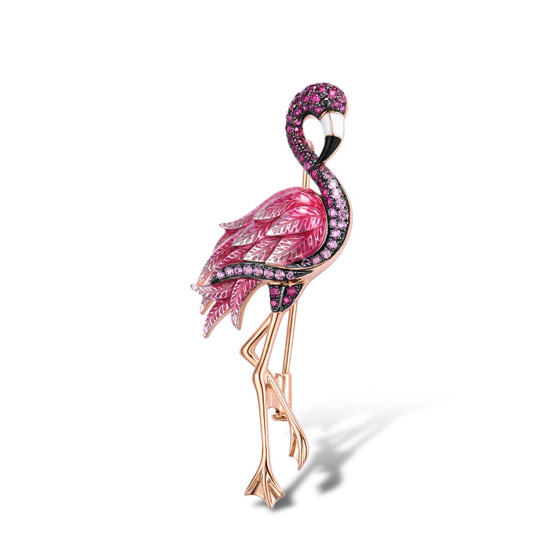 Santuzza 925 Sterling Silver Brooch Enamel Bird Pin