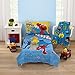 NoJo Sesame Street Come and Play Blue, Green, Red and Yellow, Elmo, Big Bird, Cookie Monster, Grover and Oscar The Grouch 2 Piece Toddler Sheet Set - Fitted Bottom Sheet and Reversible Pillowcase