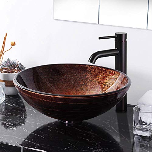 Aquaterior 2 Pack Round Tempered Glass Above Counter Vessel Bowl Vanity Sink Bathroom Kitchen Modern Wash Basin #TOP1