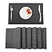 Produktbild Platzsets Abwaschbar 6er Set,Tischsets Gewebte Platzdeckchen rutschfest Abgrifffeste Hitzebeständig, PVC Platzsets Abwaschbar für küche Speisetisch Hotel, Platz-Matten 30x43.5cm (Gray)