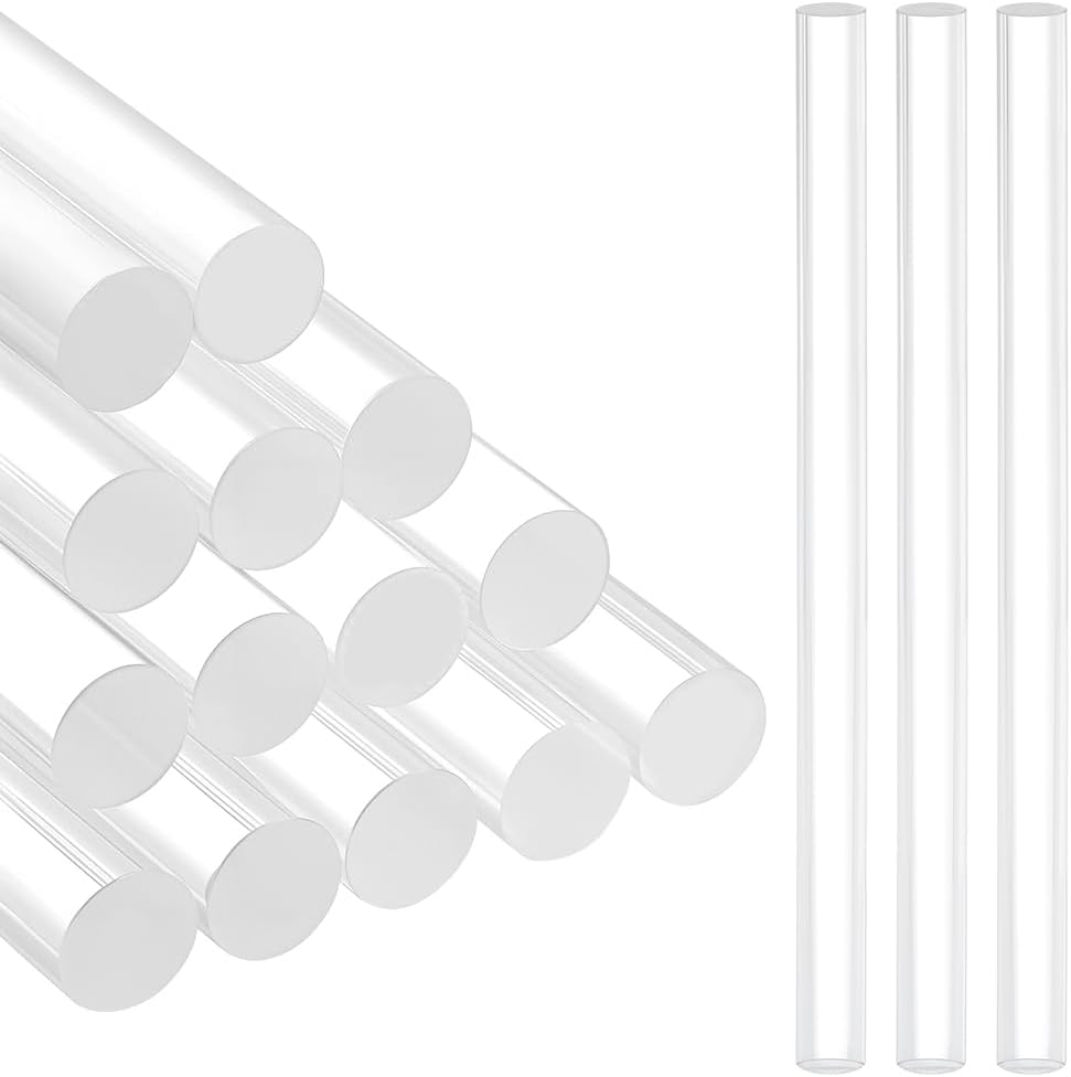 BENECREAT 16PCS Acrylic Clay Roller, 6.4x0.39inch Clear DIY Polymer Clay Tool Clear Slab Roller Supplies for DIY Handmade Shaping and Sculpting