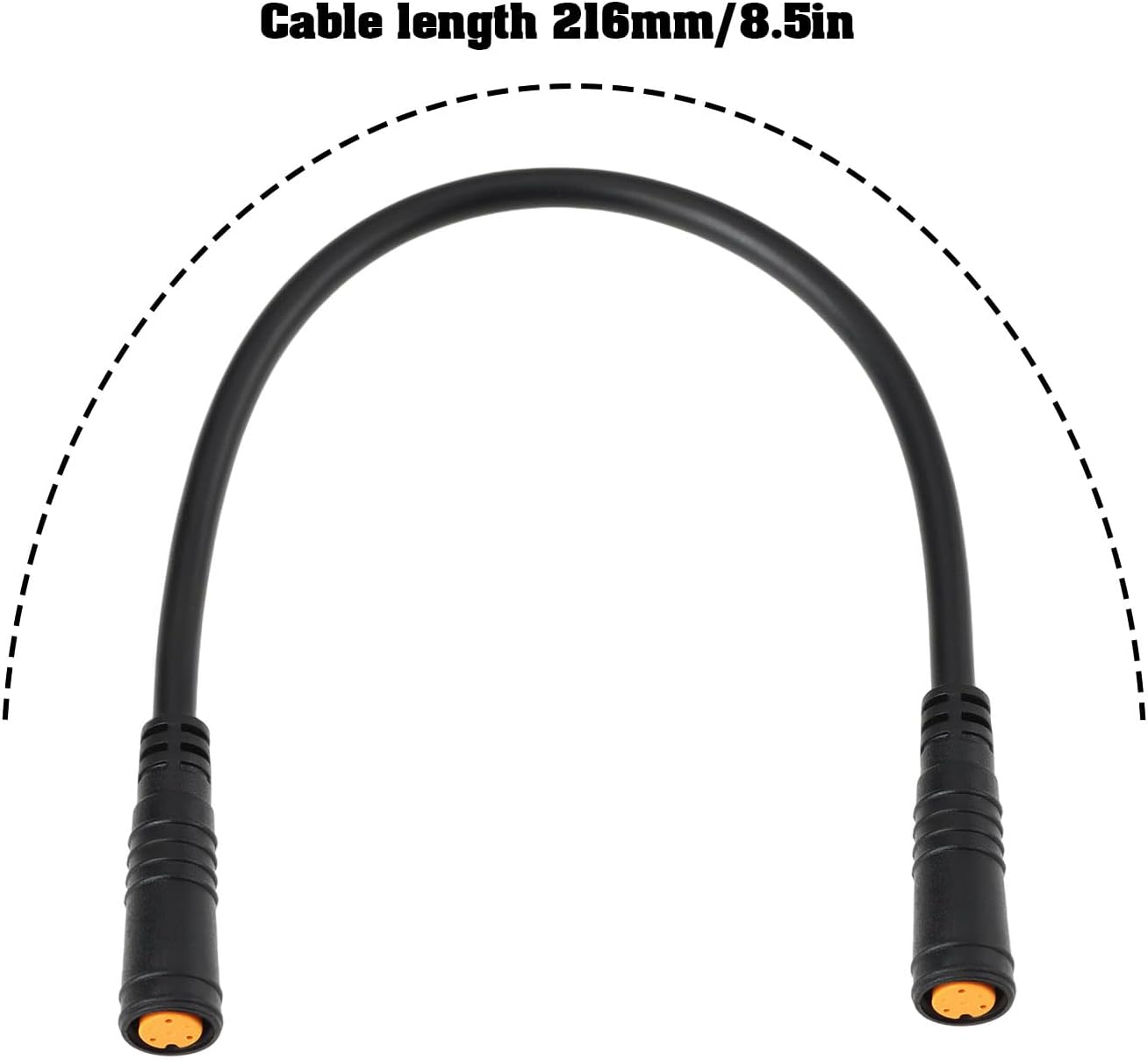 2pcs M8 3-PIN Waterproof Connector Cable Female to Female Extension Wire for eBike Headlight