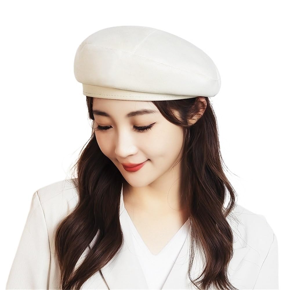 Bonnet élégant de couleur unie beige pour protéger du froid avec style