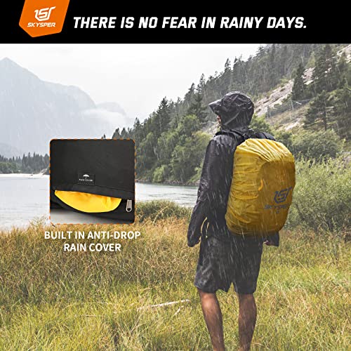 Foto von SKYSPER LANTC 40 Wanderrucksack 40L Camping Backpack mit Rückenbelüftung & Trinksystem Trekkingrucksack aus atmungsaktivem 3D Air Mesh Polyester Camping Outdoor Wandern Rucksack