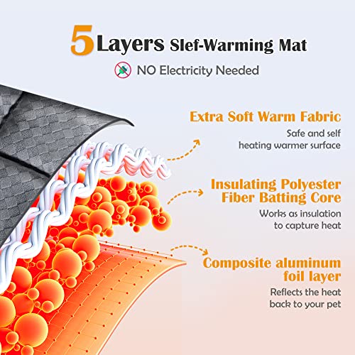 Uligota Self Heating Cat Mat Thermal Pet Bed Mat Self-Warming Pet Crate Pad #TOP1