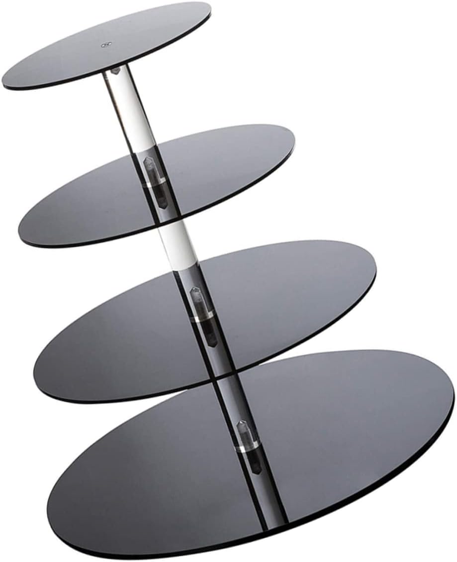 4-layer Round Acrylic Cake Display Stand Cupcake Holder Shelf Wedding Party Birthday Detachable Decor Tall Cake Rack