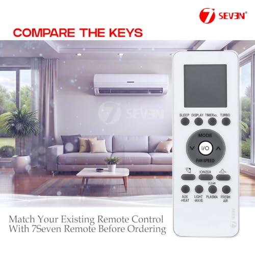 Image of 7SEVEN Compatible with Electrolux AC Remote Control GZ-39GB Model 48 Suitable for Split and Window 1 1.5 2 Ton Air Conditioner Remote - Match Each Keys Exactly to Replicate Genuine Remote Function