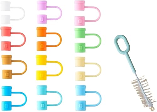 Stanley - 12 fundas reutilizables de silicona para puntas de popote de 0.354 a 0.315 pulgadas, tapas de puntas de pajita, tapa de pajita, tapas de